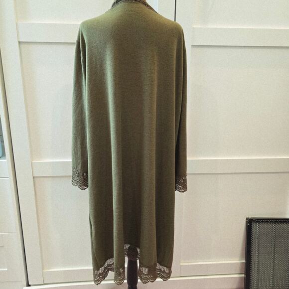 Tickled Teal Lace Trim Cardigan - Picture 8 of 10